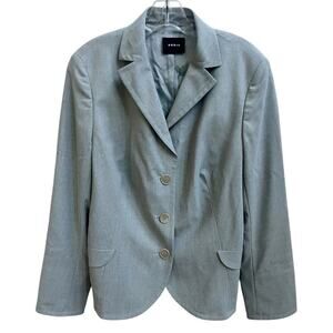 AKRIS Gray 100% Wool Single Breasted Blazer Sz 16 Jacket 3 Buttons
